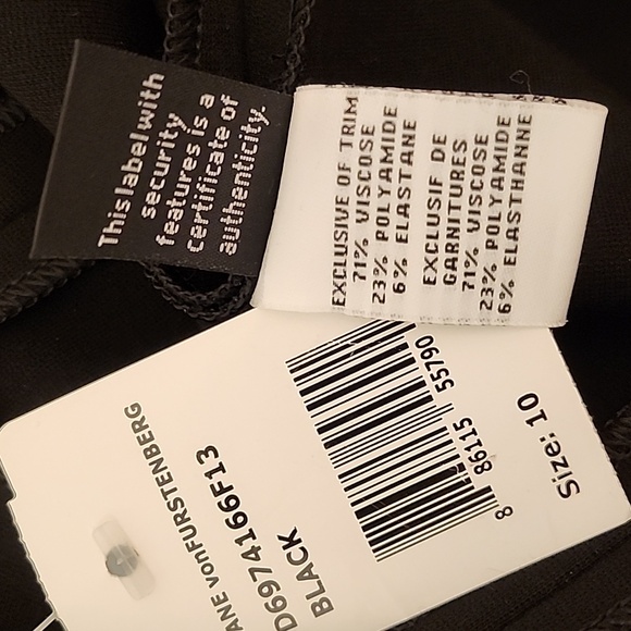 NWT Diane Von Furstenburg Black Ceecee Enamel Beading Sz 10 - Picture 16 of 16